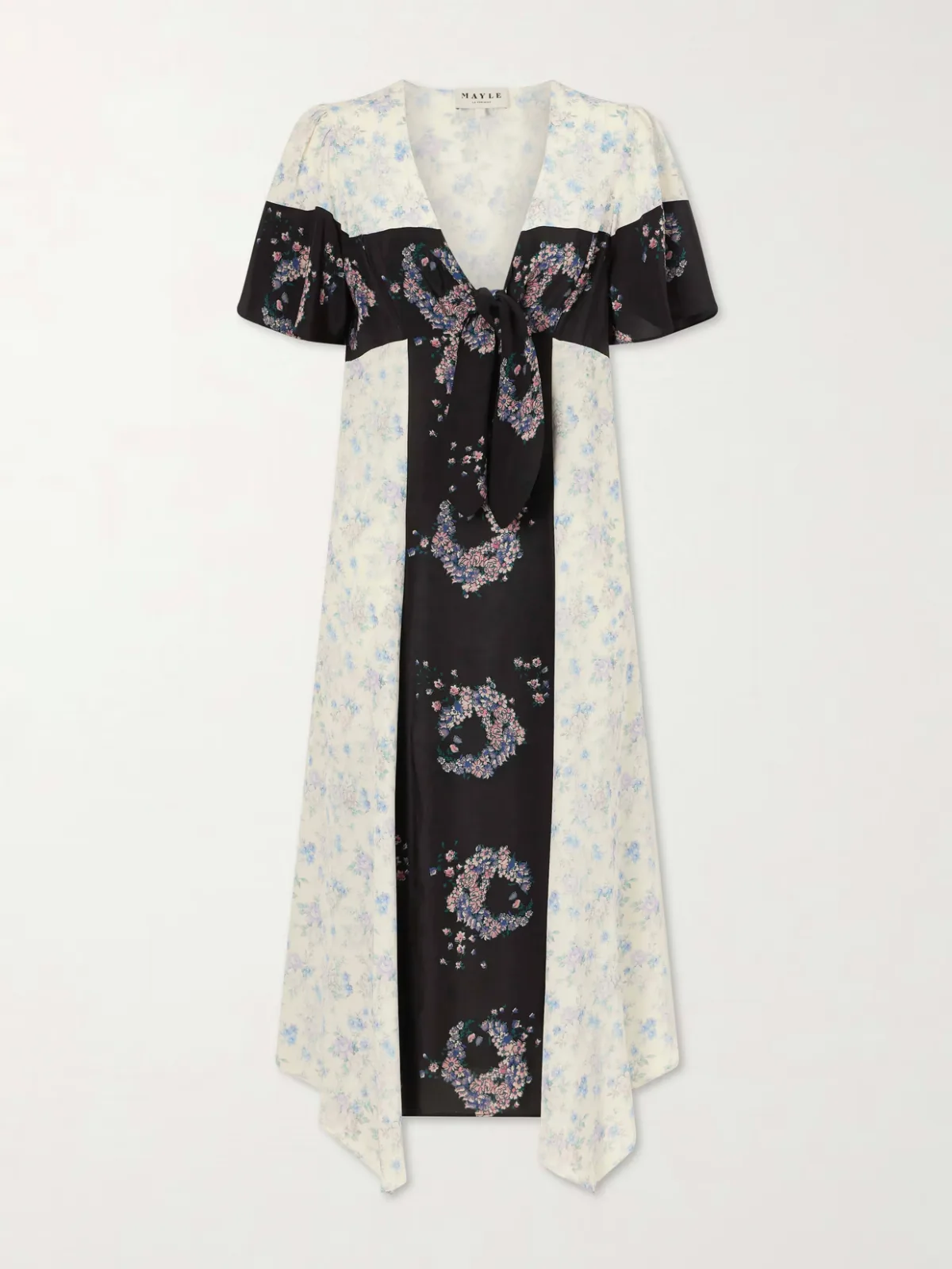 - Andalou Floral-print Silk Midi Dress -