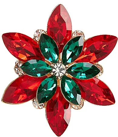 Stone Poinsettia Brooch