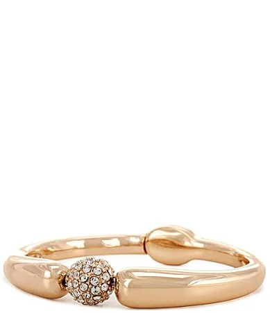 Crystal Fireball Polished Metal Bar Magnetic Line Bracelet by Dillards