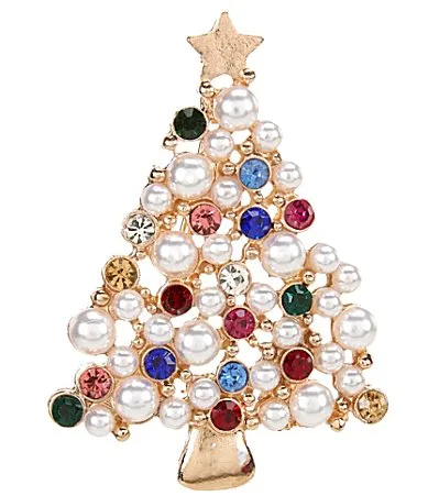 Pearl and Stone Tree Brooch