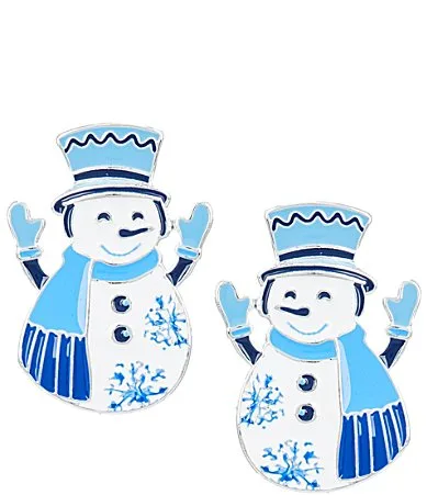 Snowman Drop Earrings by Merry & Bright