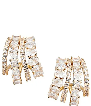 Crystal CZ Multi Shape Hoop Earrings by Cezanne