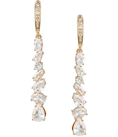 Crystal CZ Multi Shape Linear Earrings