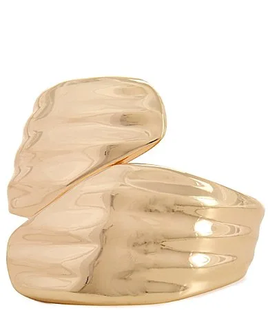 Wavy Polished Metal Bypass Statement Hinge Bracelet by Dillards