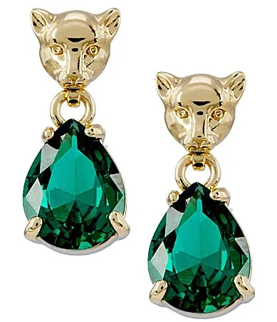 Miranda Frye Panther Emerald Drop Earrings by Frye