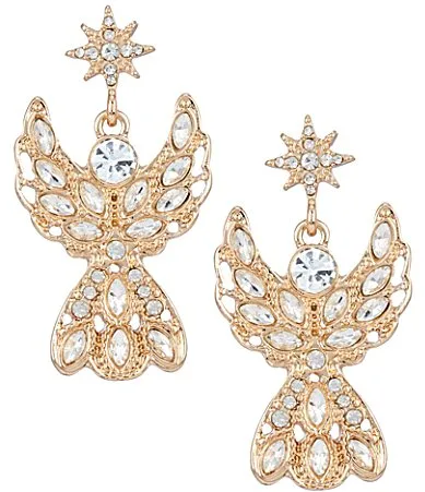 Holiday Crystal Angel Drop Earrings by Merry & Bright