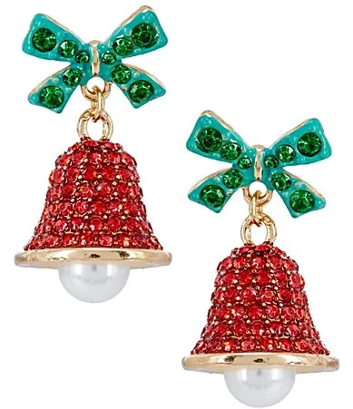 Jeweled Bell Drop Earrings