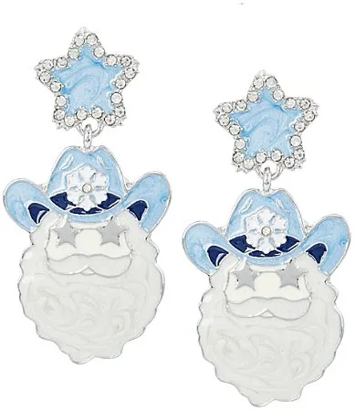 Cowboy Santa Drop Earrings