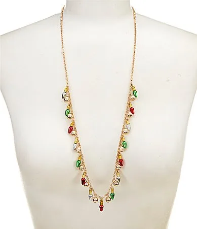 Shaky Christmas Lights Long Pendant Necklace