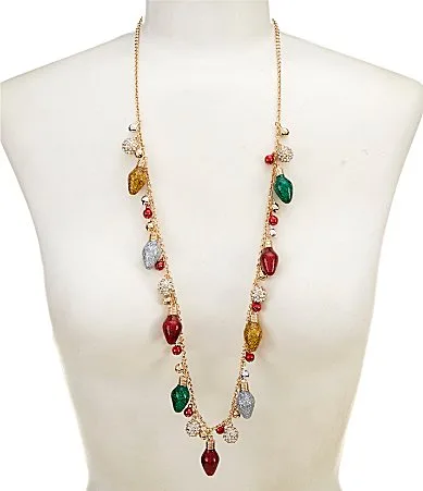 Light Bulb Shaky Long Pendant Necklace