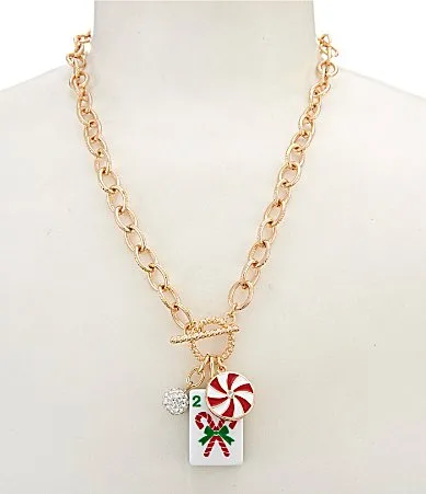 Chain Mahjong Short Pendant Necklace by Merry & Bright