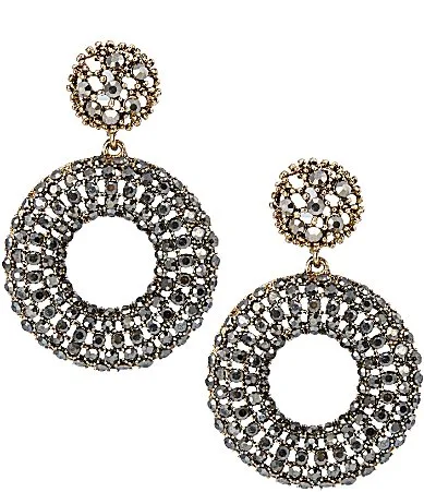 Stone Double Drop Earrings