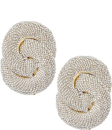 XL Interlock Stone Drop Statement Earrings by Natasha Accessories