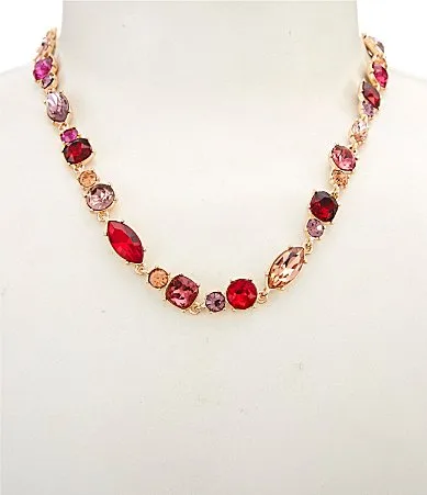 Multi Stone Short Collar Necklace