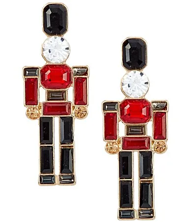 Stone Nutcracker Drop Earrings