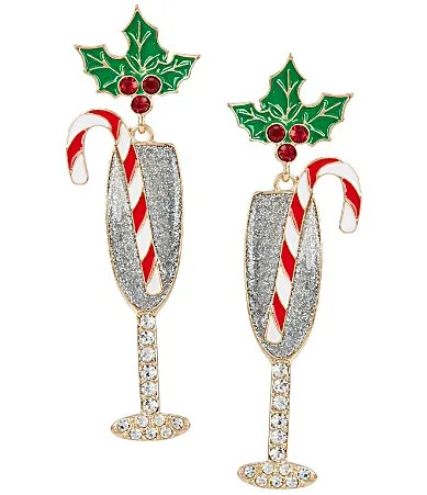 Mistletoe Champagne Drop Earrings