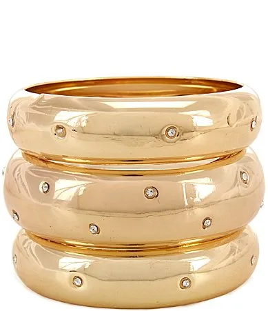 Metal Stone Bangle Bracelet Set