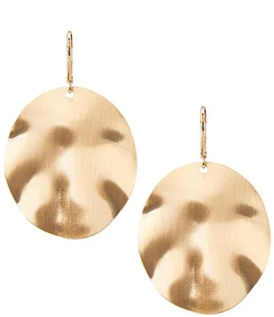 Wavy Metal Oval Drop Earrings by Southern Living