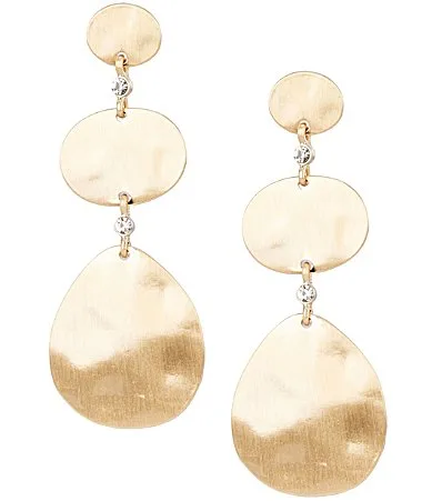 Triple Organic Crystal Stone Linear Earrings by Southern Living