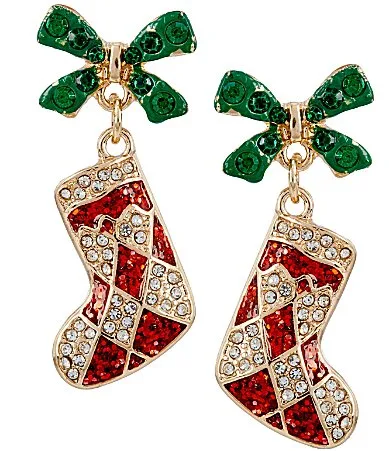Embellished Stocking Drop Earrings