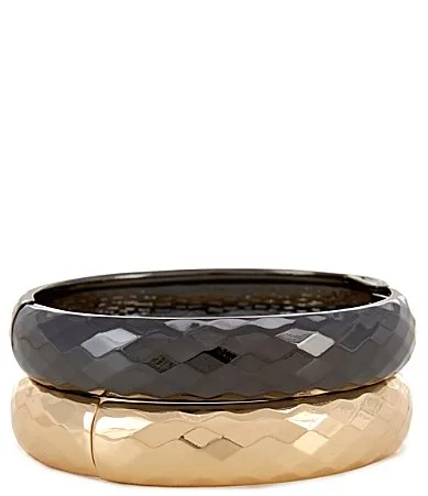 Metal Diamond Bangle Bracelet Set