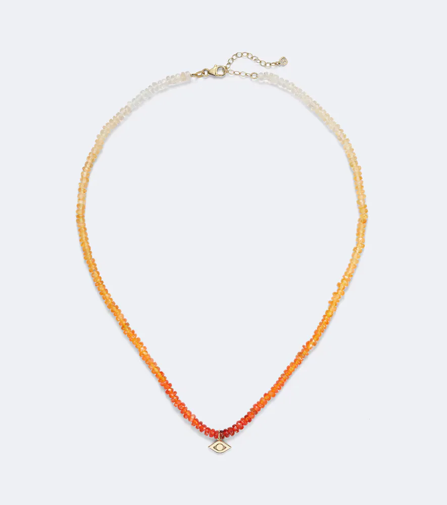 Pure Protective Eye Medium 14kt Gold Beaded Necklace with Opals by Sydney Evan