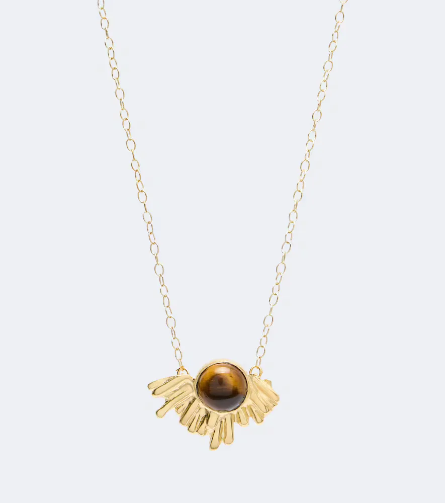 Crescent Sun Embellished 24kt Gold-Plated Necklace by Ysso