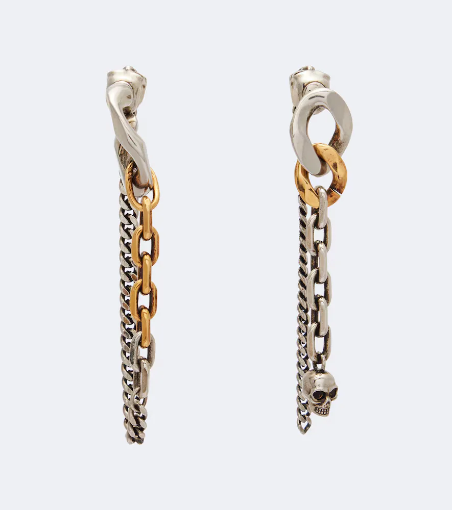 Dual Chain Earrings by Mcqueen
