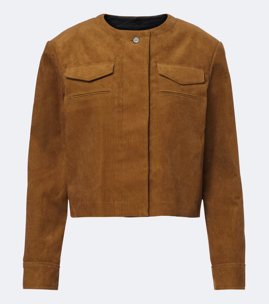 Cropped Cotton Corduroy Jacket