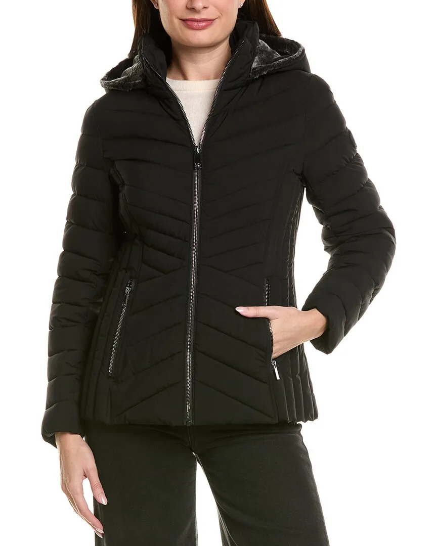 Short Stretch Lined Hooded Jacket