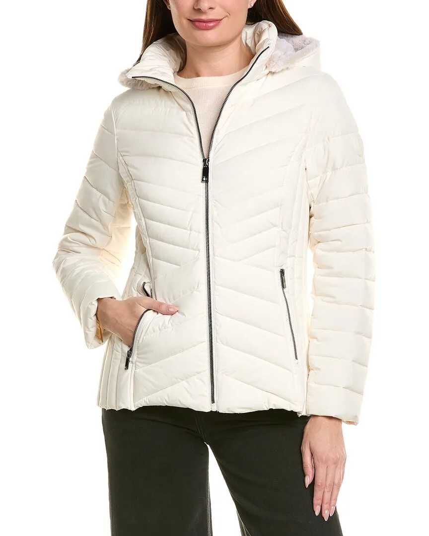 Short Stretch Lined Hooded Jacket