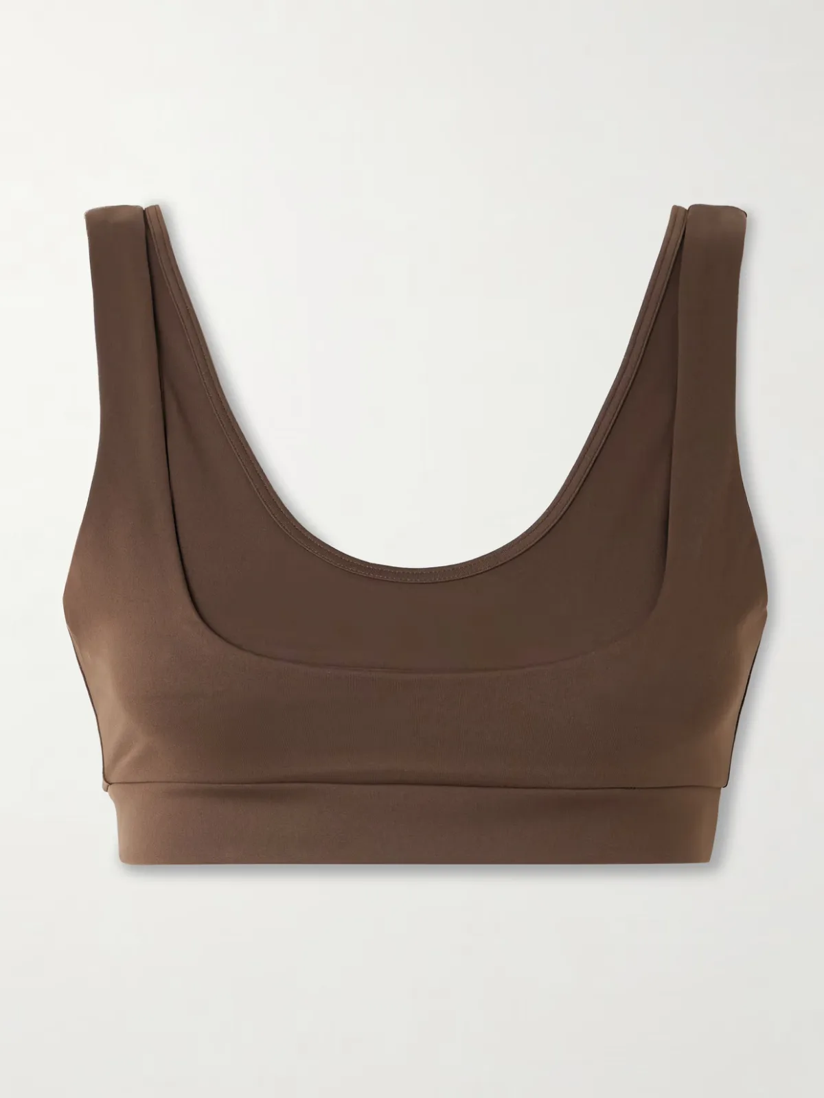 - + Nike Double Strap Scoop Bra - Dark Sepia