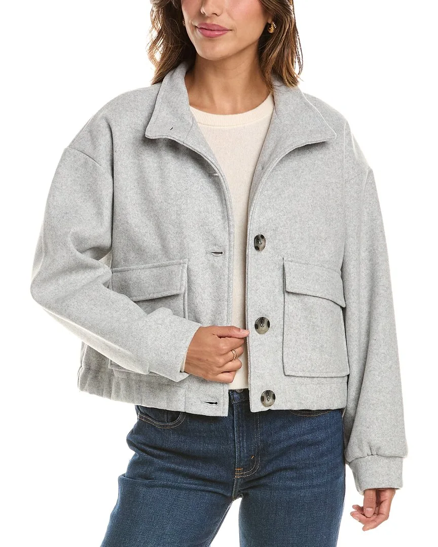 Funnel Neck Felt Jacket