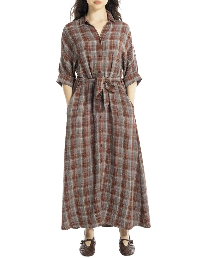 Large Roll Sleeve Belted Dress