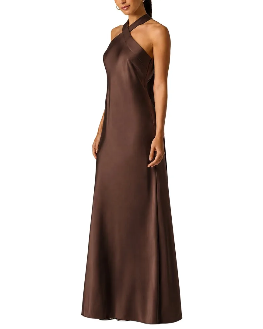 Stretch Satin Long Dress