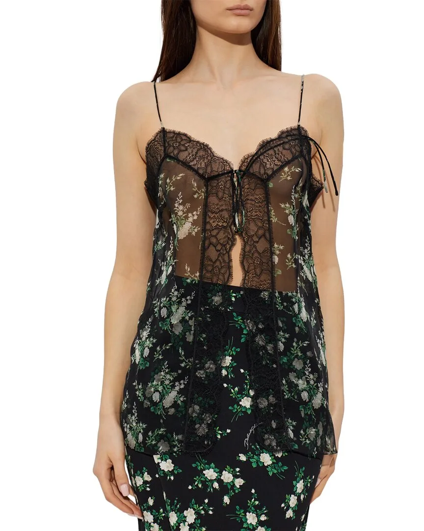 Floral Motif Silk Top