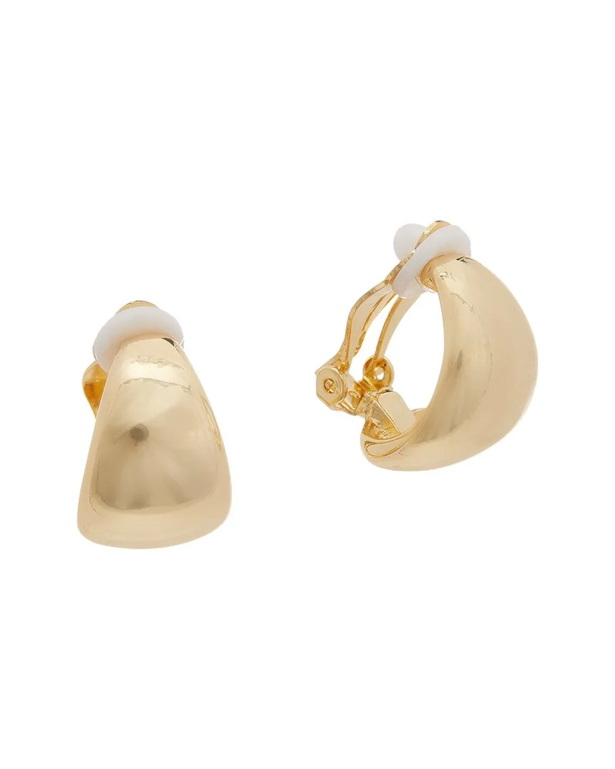 18K Plated High Polish Clip Earrings