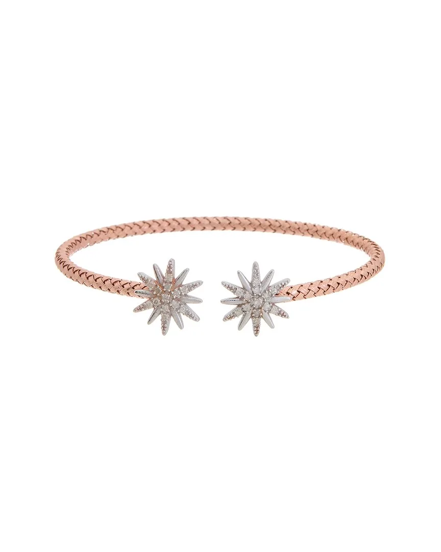 18K Over Silver 0.25 ct. tw. Diamond Mesh Bangle Bracelet by Meshmerise