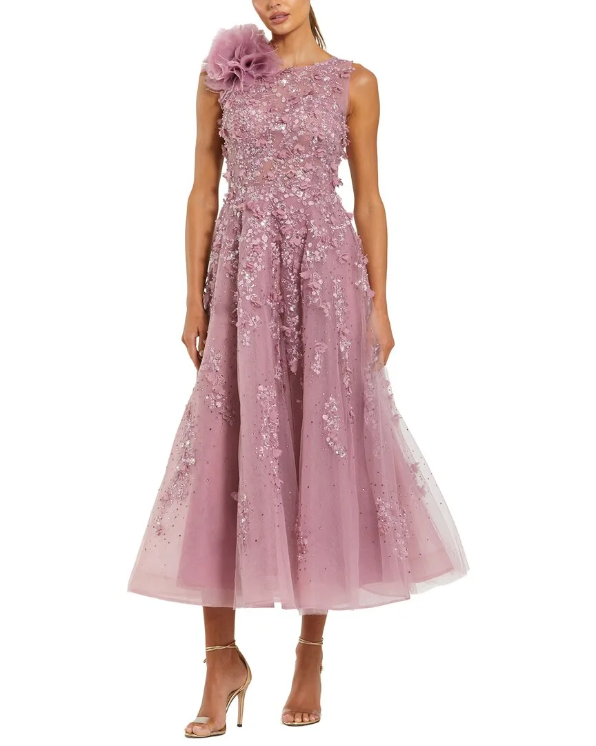 Sleeveless Floral Embellished Cocktail Dress