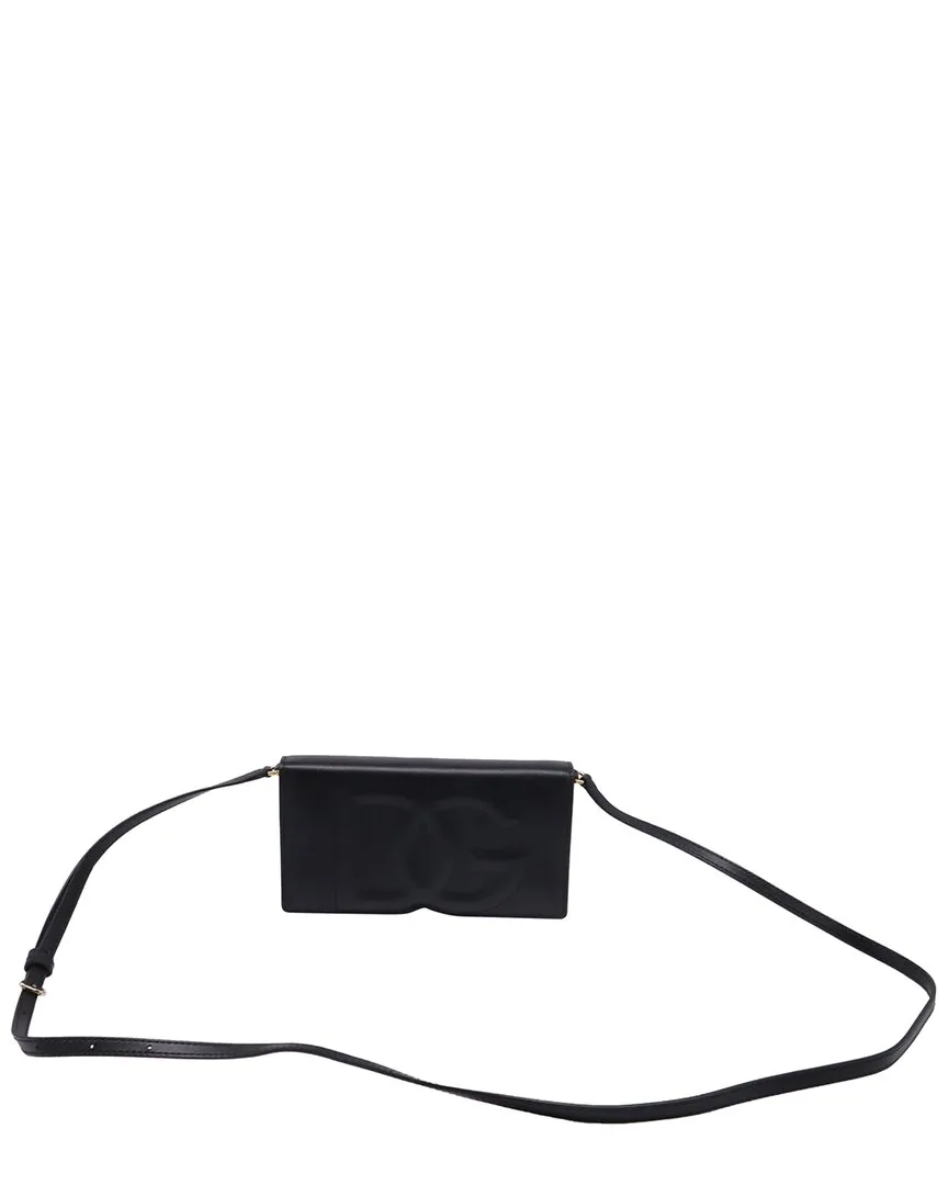 Black Calfskin Leather Mini Dg Logo Shoulder Bag (authentic Pre-Loved)