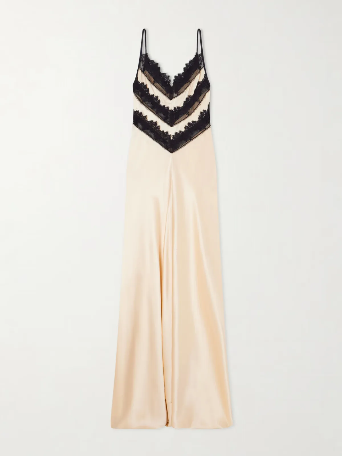- Lace-trimmed Silk Gown -