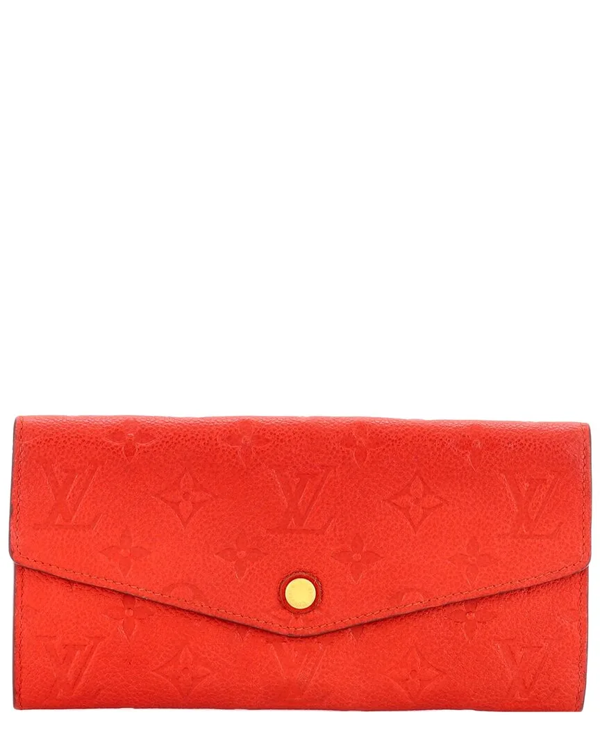 Red Monogram Empreinte Leather Sarah Wallet Nm (authentic Pre-Loved)