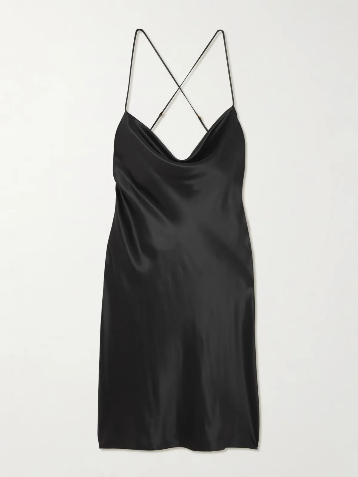 - Draped Silk-satin Mini Dress -