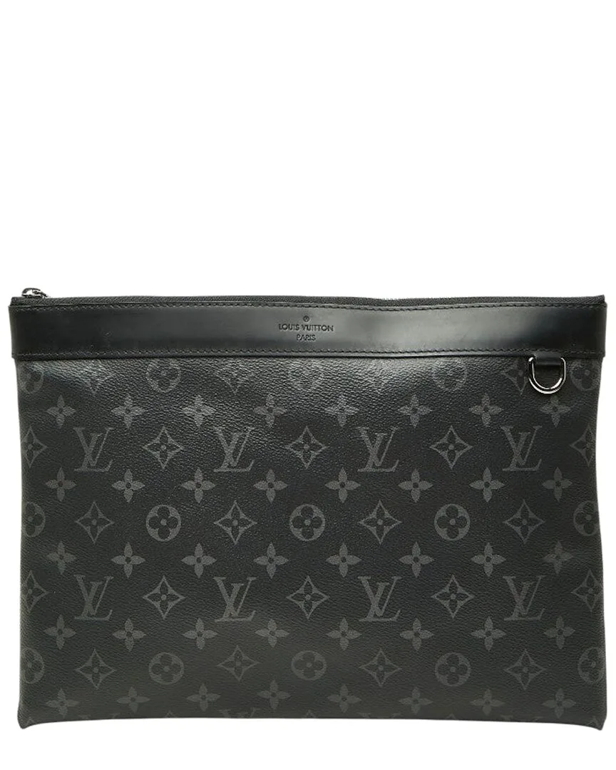 Black Coated/Waterproof Canvas Pochette Discovery Clutch (authentic Pre-Loved)