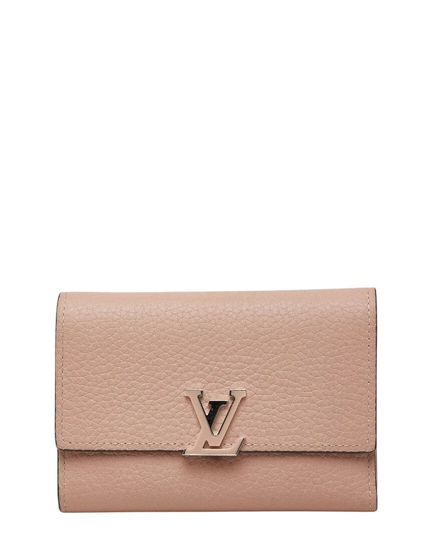 Pink Calfskin Portefeuille Capucines Compact Trifold Wallet (authentic Pre-Loved)