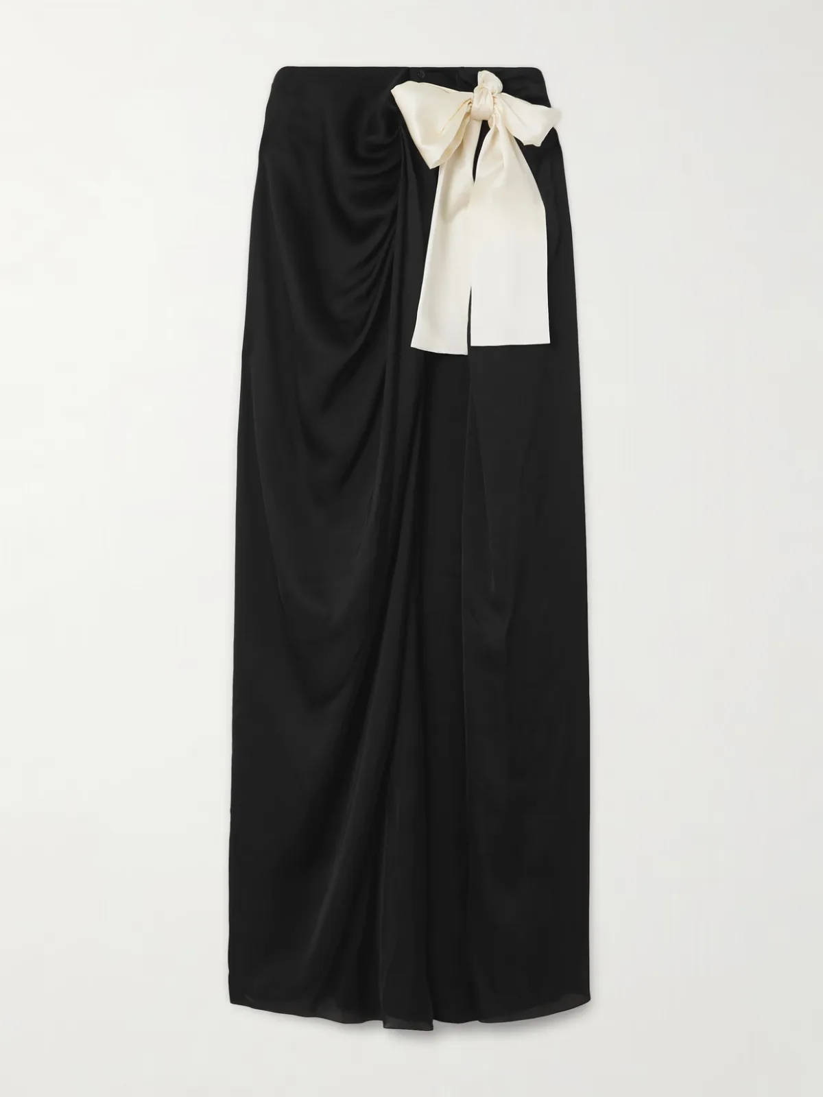 - Bow-detailed Silk-charmeuse Maxi Skirt -