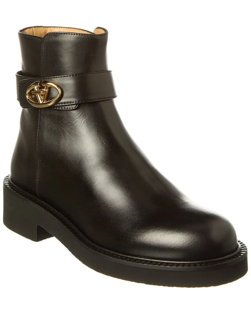 Vlogo Signature Leather Boot by Valentino