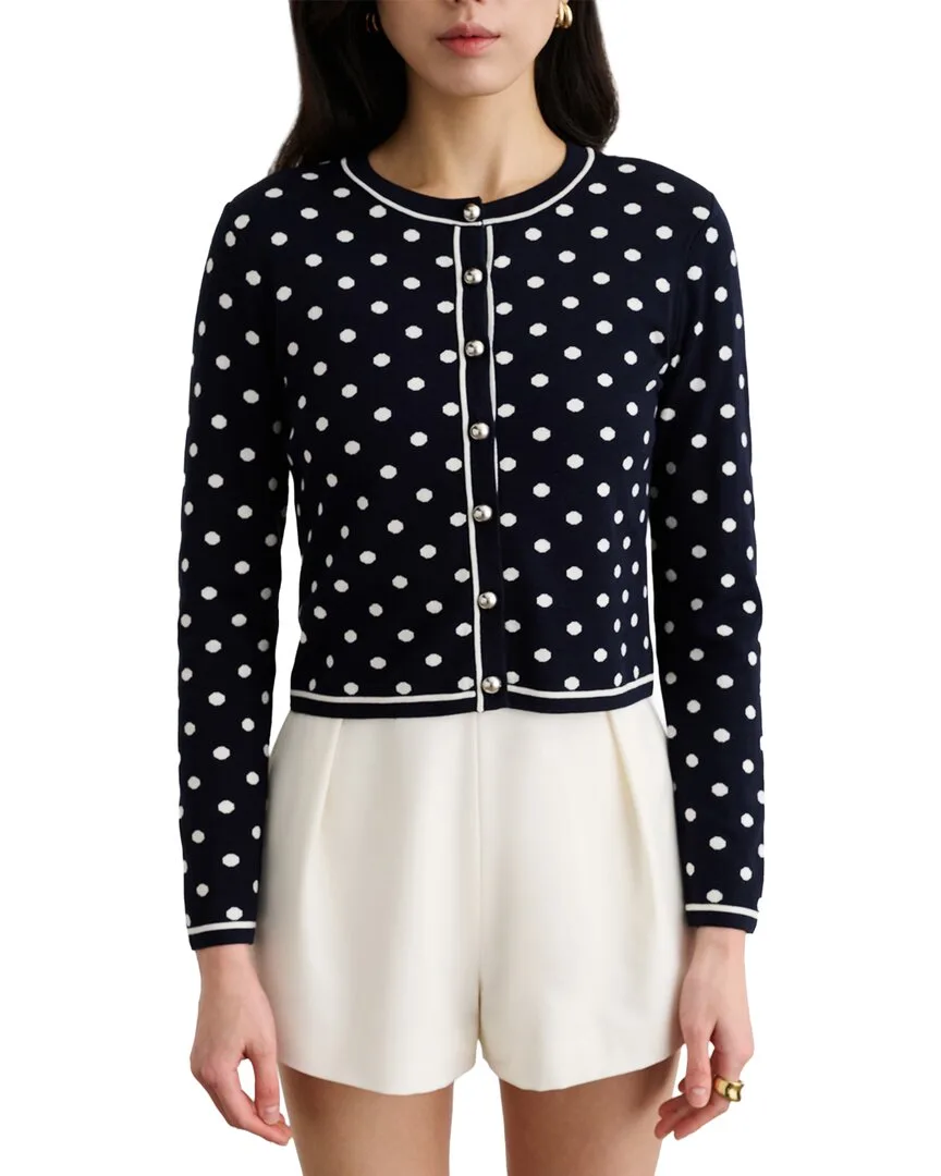 Xandra Long Sleeve Silk-Blend Cardigan