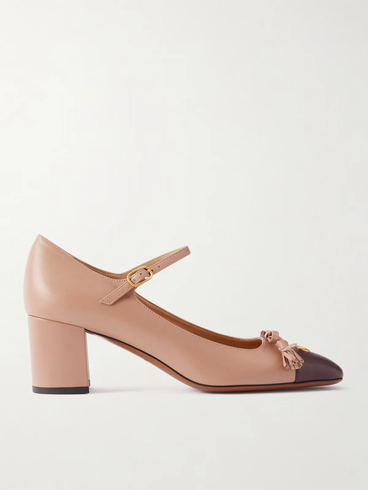 - Valet Du Roi Tasseled Bow-embellished Two-tone Leather Pumps -