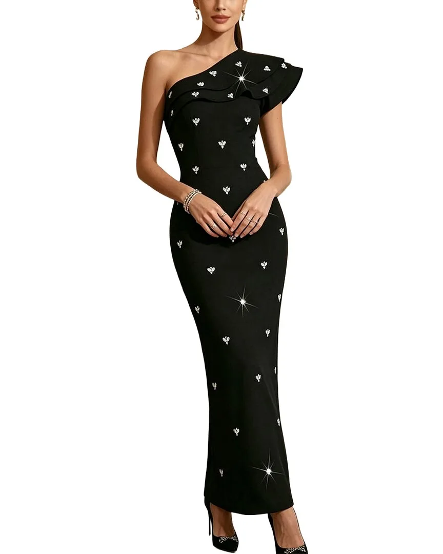 One Shoulder Print Maxi Dress